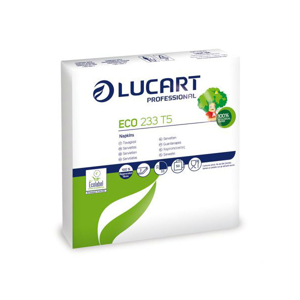 Lucart serviette ouate 2 plis 33x33 blanche