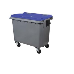 conteneur à déchets 660 litres gris bleu