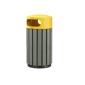 poubelle exterieure ecologique zeno etik 40 litres jaune