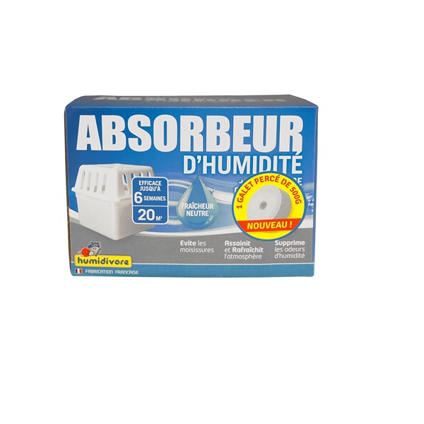 ABSORBEUR D'HUMIDITE Humidivore avec recharge 500 gr