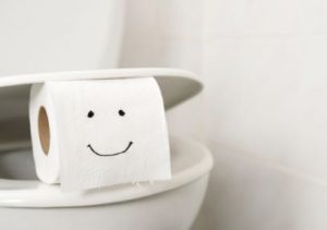 rouleau de papier toilette sur un wc