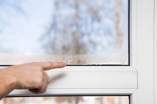 humidité sur une fenêtre en PVC
