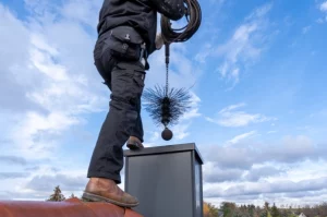 homme qui ramone une cheminée
