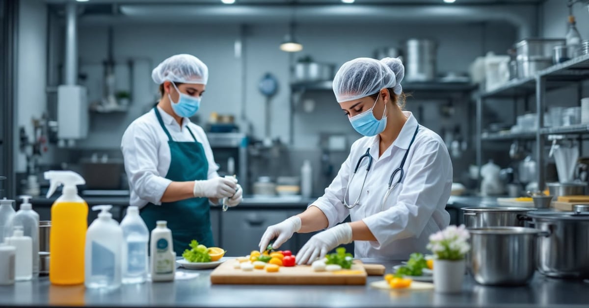 Technicien en blouse vérifiant des certifications qualité de produits d'hygiène en laboratoire professionnel