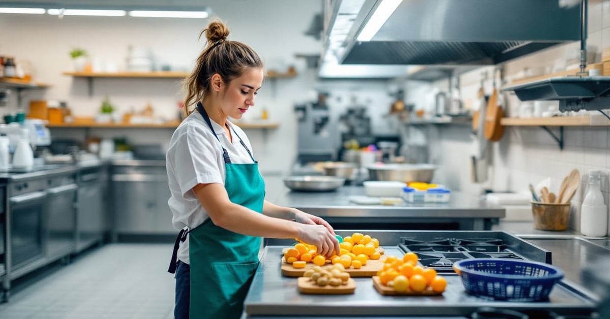 Professionnel indépendant du secteur propreté au travail dans un espace collectif propre et ordonné