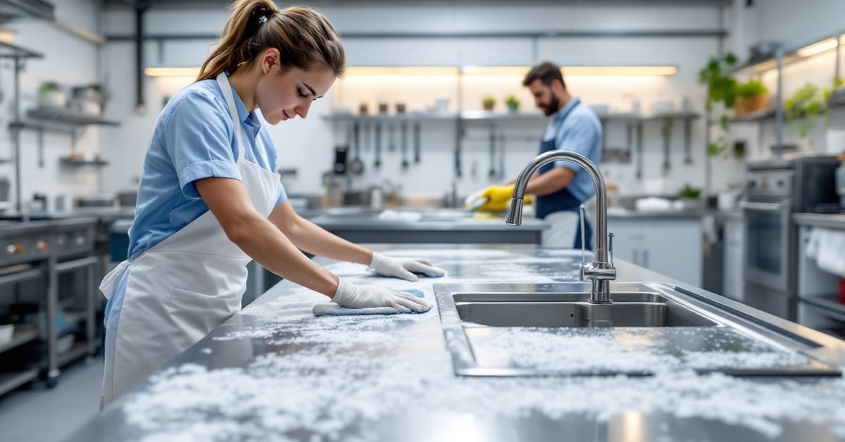 Protocole de nettoyage plancha inox en cuisine professionnelle, étape par étape