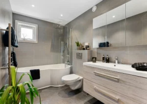 wc suspendu dans une salle de bain