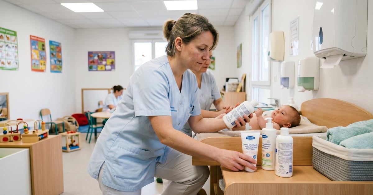 Produits de soin peau atopique nourrisson sélectionnés selon critères techniques en crèche ou EHPAD