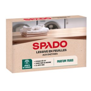 spado lessive enzymatique en feuilles 60 lavages